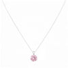 Pink or Silver crystal diamond pendant necklace chain