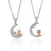 Diamond Moon Glossy Pendant Necklace