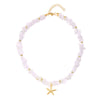 Small Gravel Starfish Pendant Necklace Choker