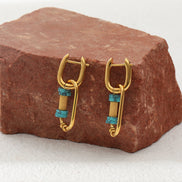 Gold Carabiner Drop Earrings for Women