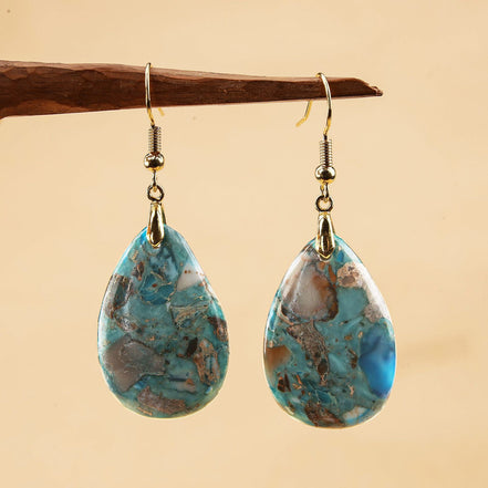 Natural Stone Teardrop Earrings for Women