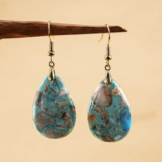 Natural Stone Teardrop Earrings for Women