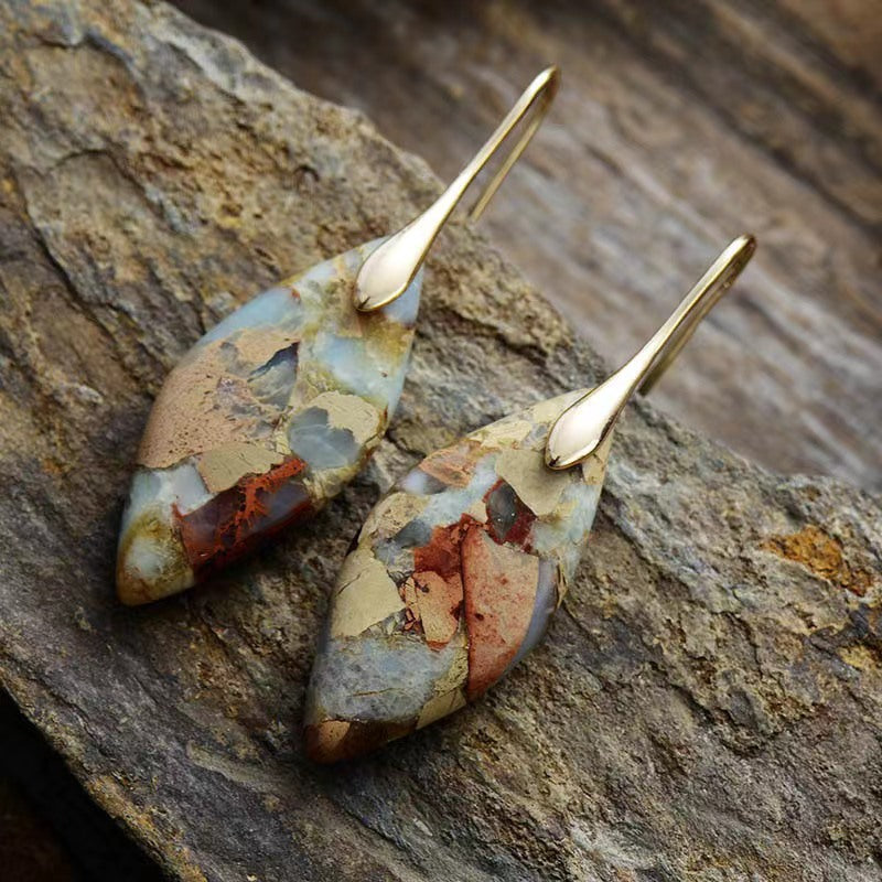 Sea Sediment Jasper Natural Stone Earrings