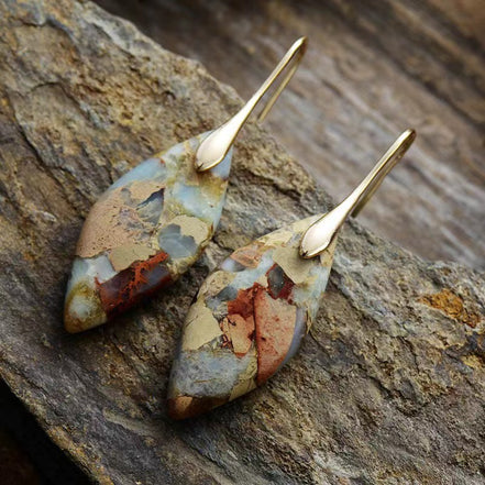 Sea Sediment Jasper Natural Stone Earrings