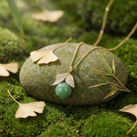 Sterling Silver Green Gemstone & Crystal Leaf Necklace