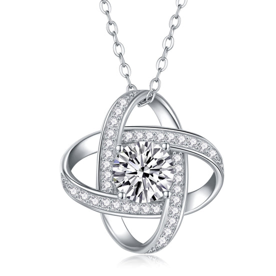 Cycle Moissanite Pendant Necklace | Platinum-plated S925 Silver