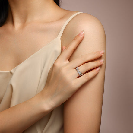 Morganite Minimalist Ring | Platinum-Plated S925 Silver