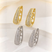 Elegant Full Diamond Copper Earrings