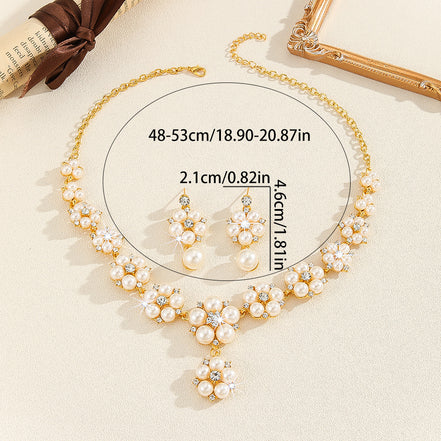 Vintage Pearl & Rhinestone 3 Piece Jewelry Set