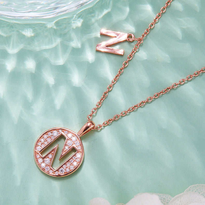 N Initial Moissanite Necklace