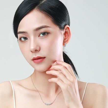 Geometric CZ Necklace | 925 Sterling Silver Minimalist Cross Chain