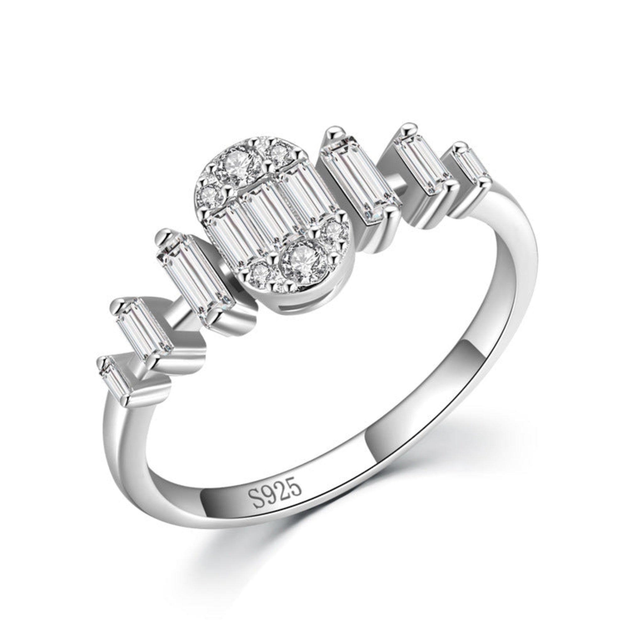 S925 Sterling Silver Diamond Ring