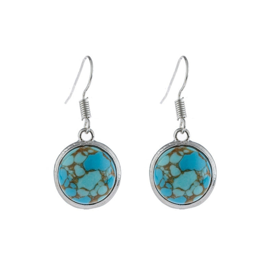 Blue Pine Stone Earrings