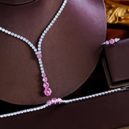 French Minimalist Zircon 4-Piece Jewelry Set