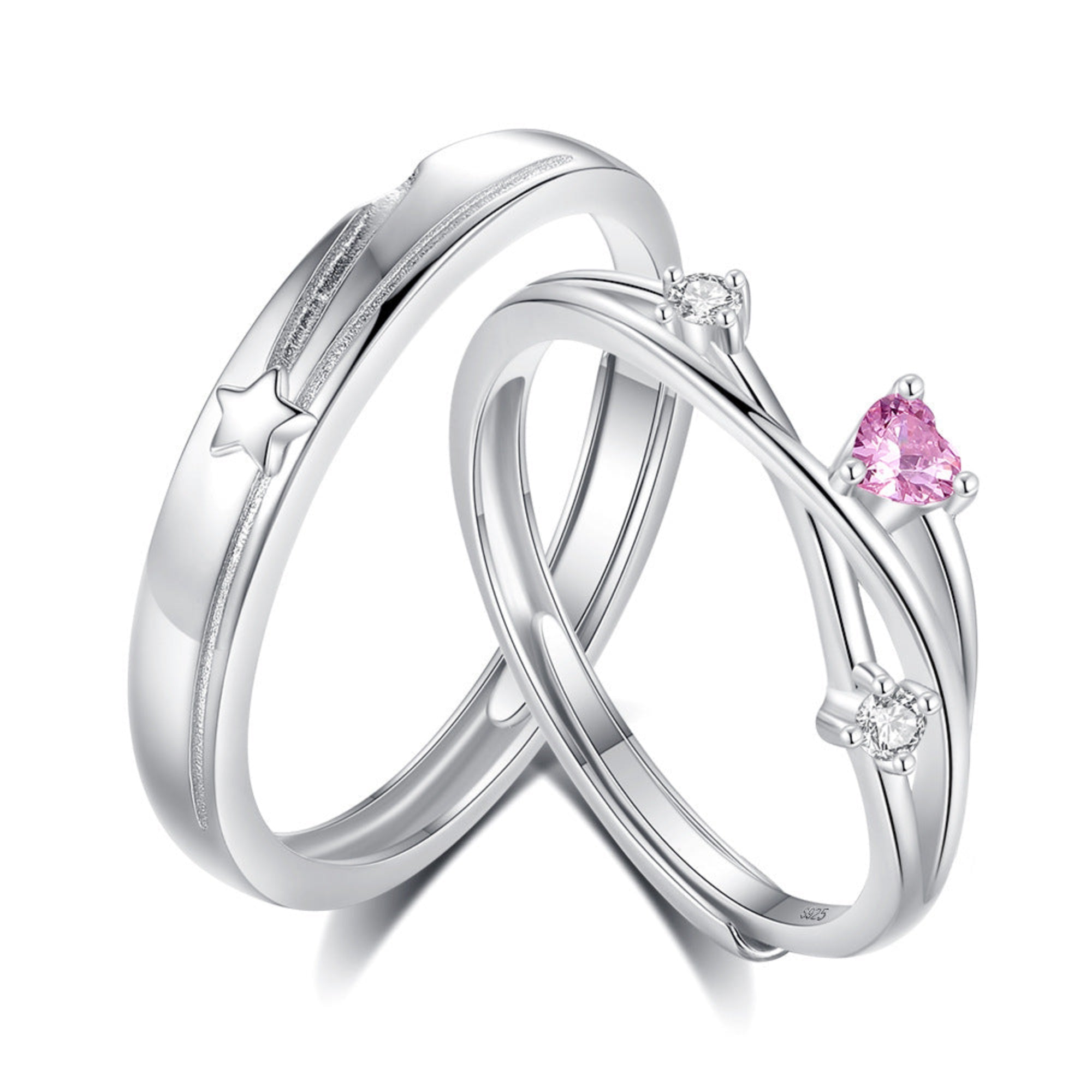 Heart Shaped Diamond Band Ring