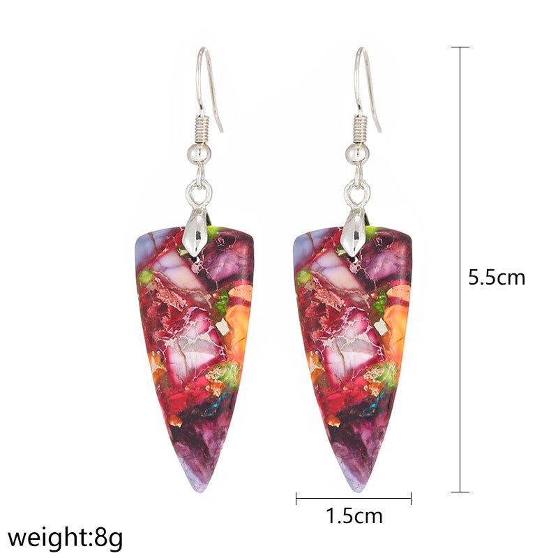 Colorful Geometric Stone Earrings for Women