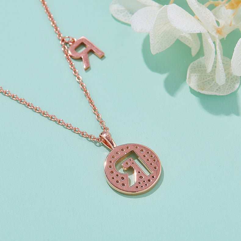 R Initial Moissanite Necklace