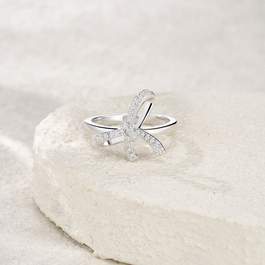 Morganite Halo Ring | Platinum-Plated S925 Silver | Minimalist