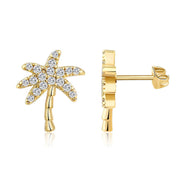 Golden Coconut Tree Earrings