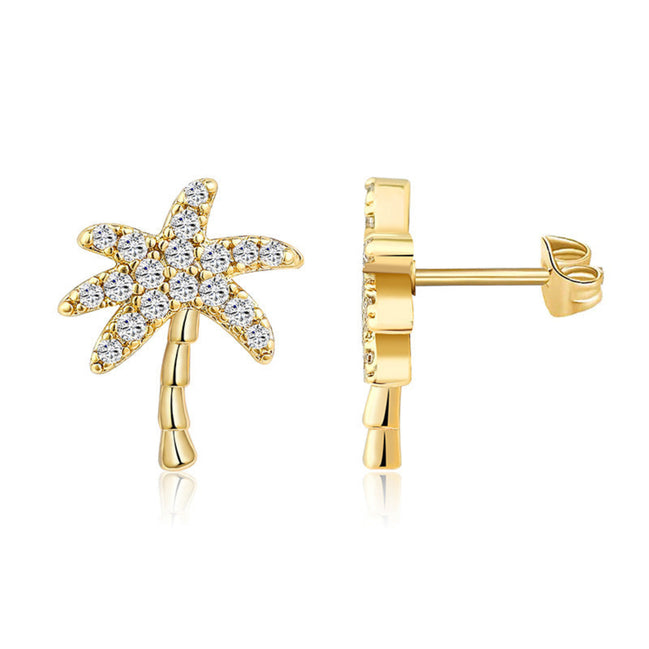 Golden Coconut Tree Earrings