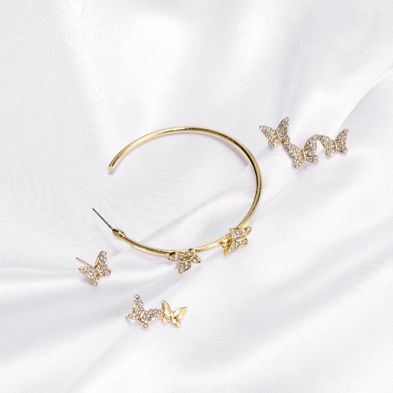 New butterfly earring set combination