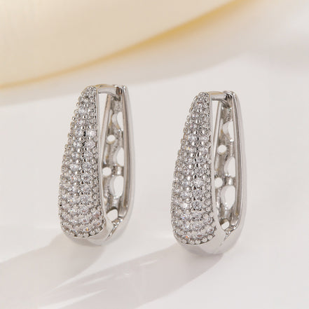 Elegant Full Diamond Copper Earrings