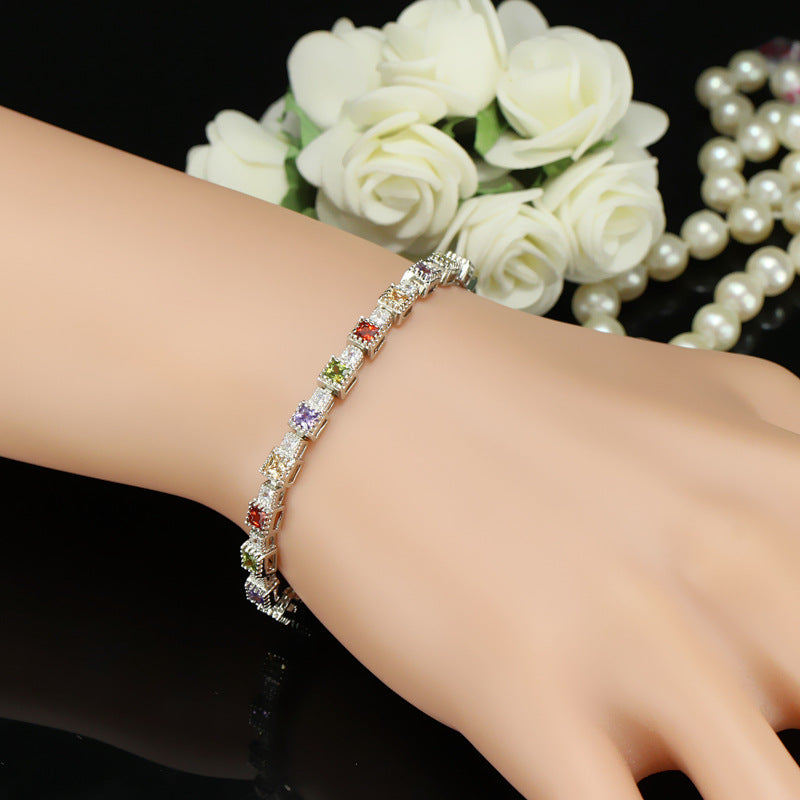 Multi Color Cubic Zirconia Bracelet