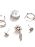 Antique Silver Bohemian Earring Set 7 Pieces