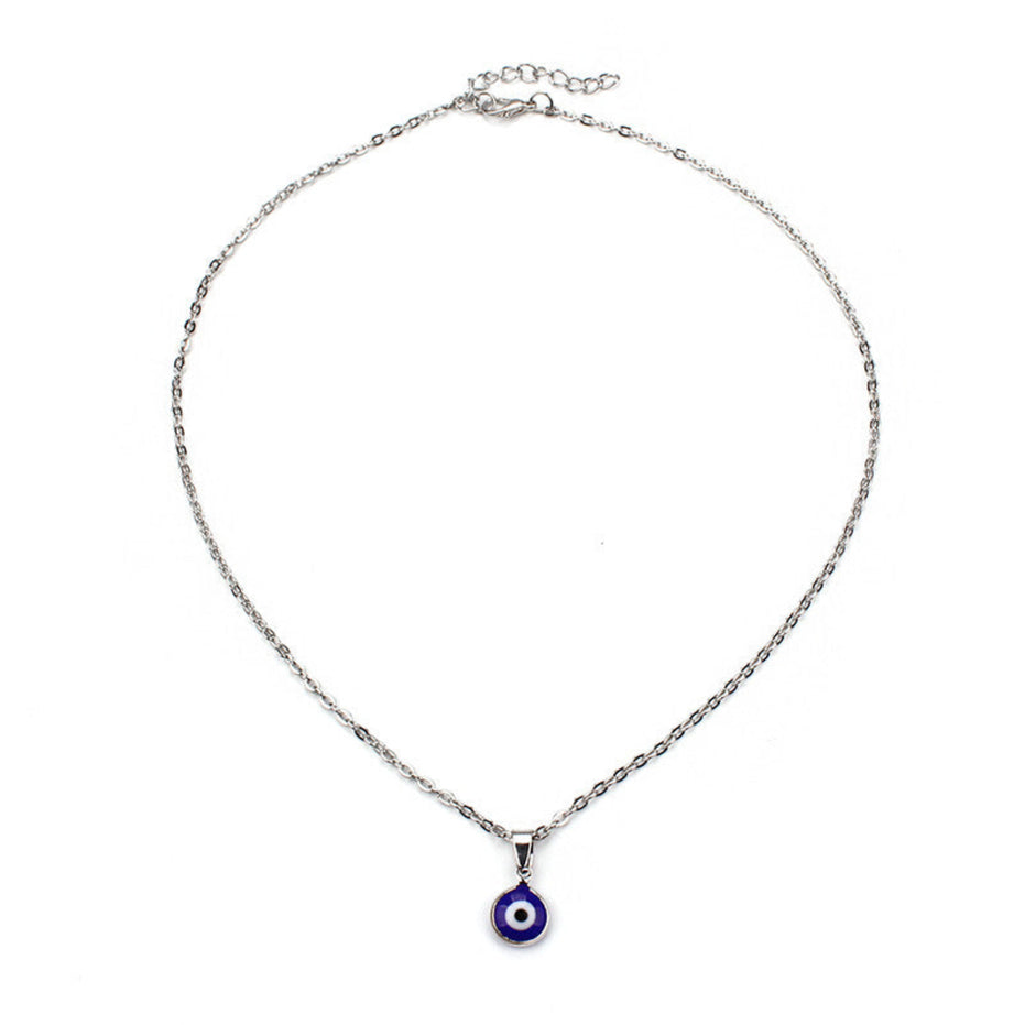 Evil Eye Pendant Black Short Necklace
