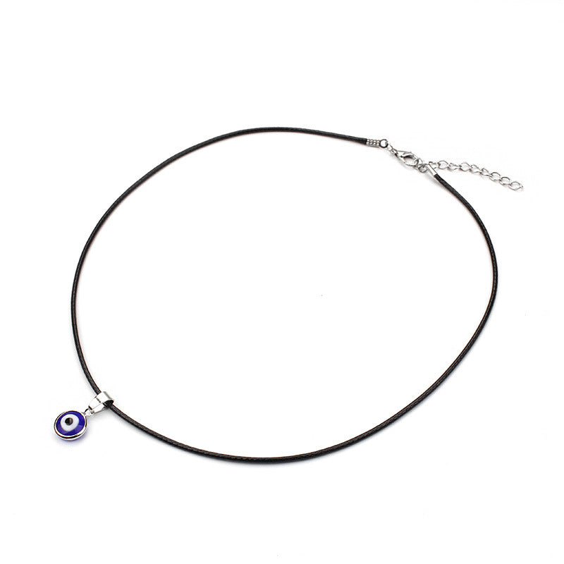 Evil Eye Pendant Black Short Necklace