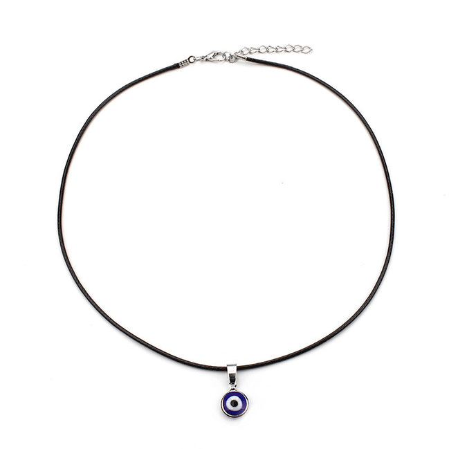 Evil Eye Pendant Black Short Necklace
