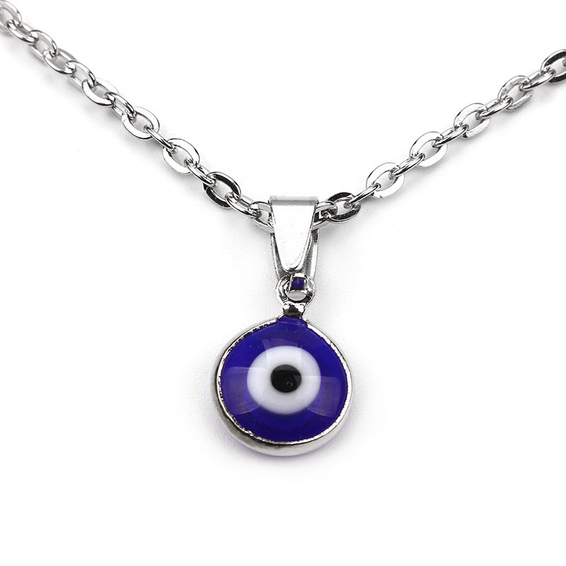 Evil Eye Pendant Black Short Necklace