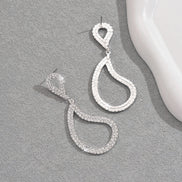 Geometric Fashion Full Diamond Earrings