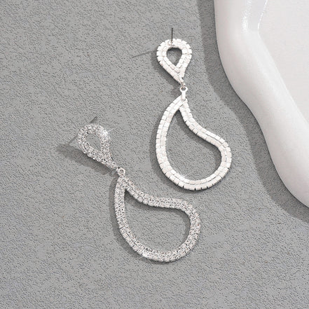 Geometric Fashion Full Diamond Earrings