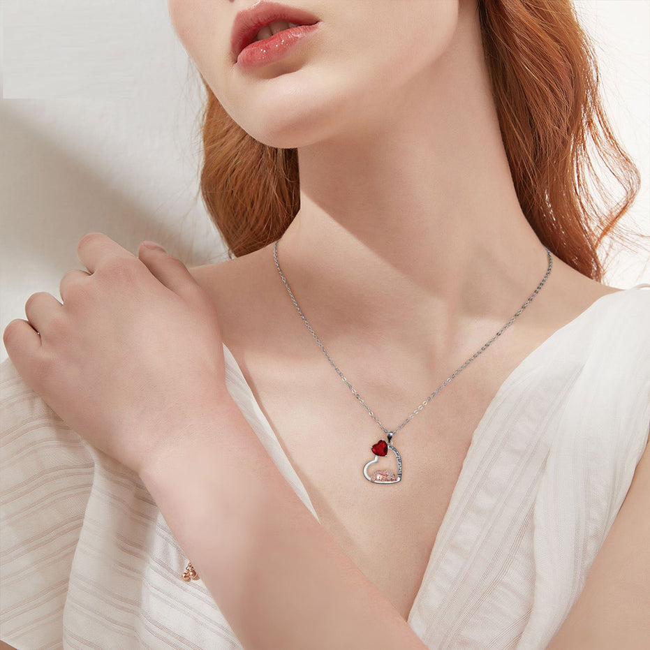 Heart CZ Pendant Necklace | Rose Gold & Silver