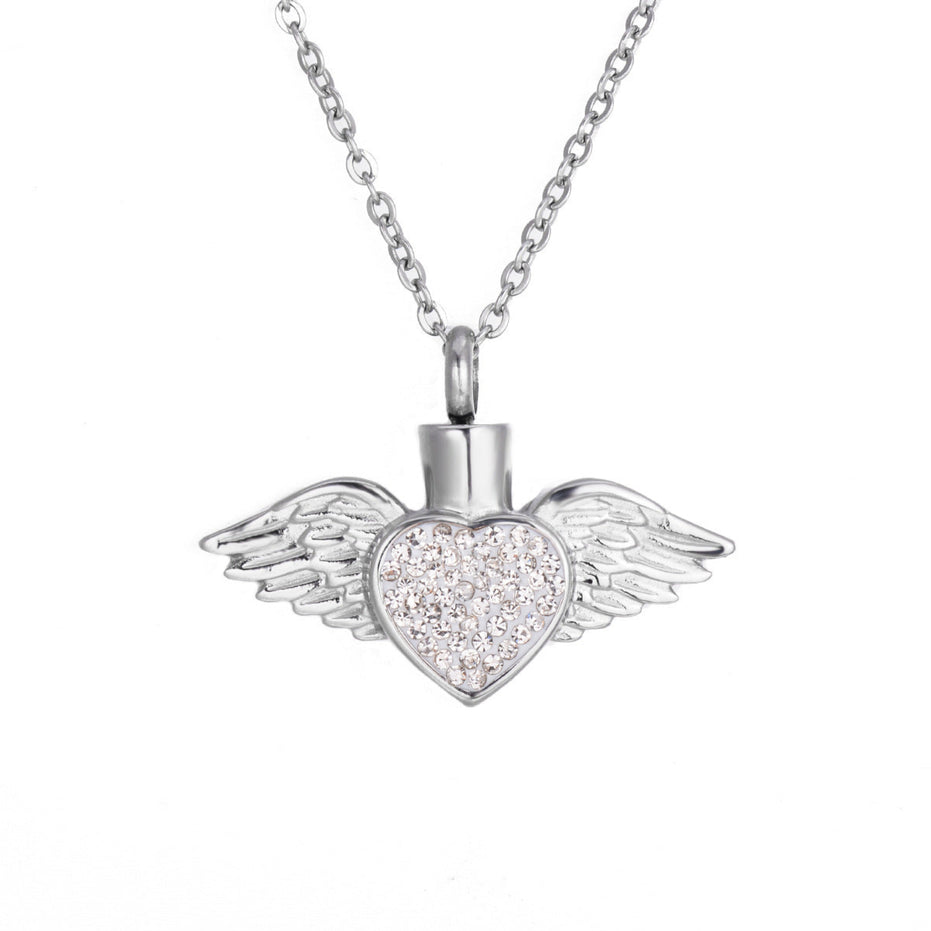 Heart Wings Diamond Ash Pendant