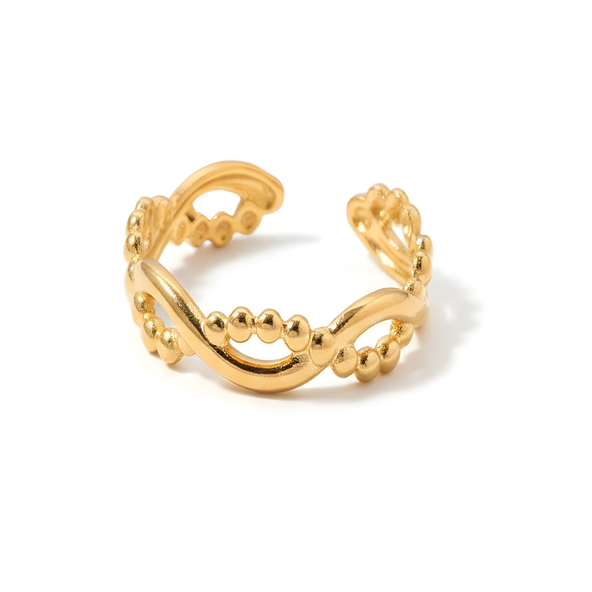 Adjustable Wave Beaded Ring