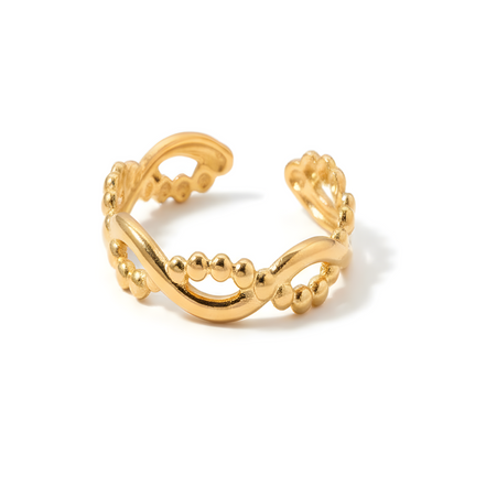 Adjustable Wave Beaded Ring