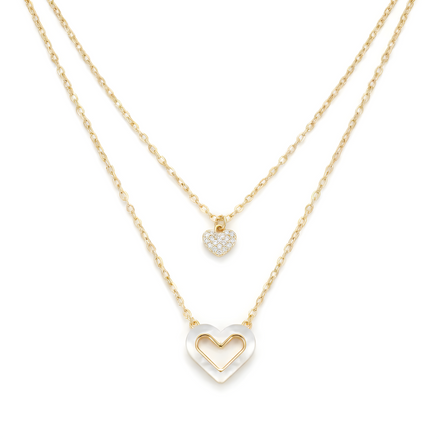 Gold Layered Double Heart Necklace