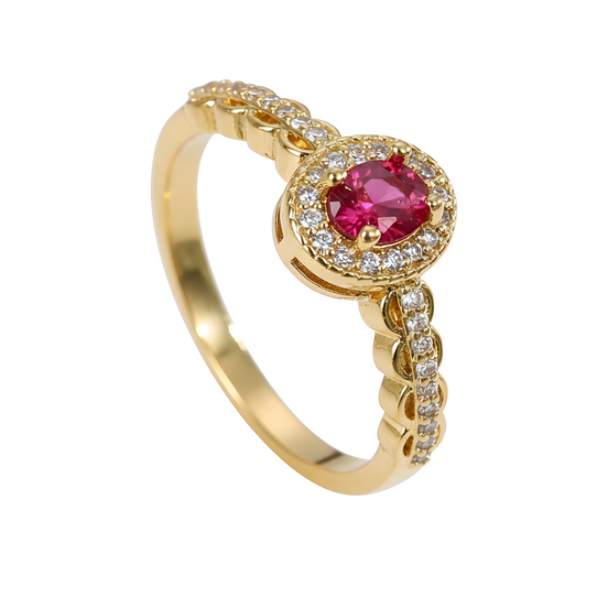 Ruby Halo Engagement Ring