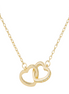 Gold Interlocking Double Heart Necklace
