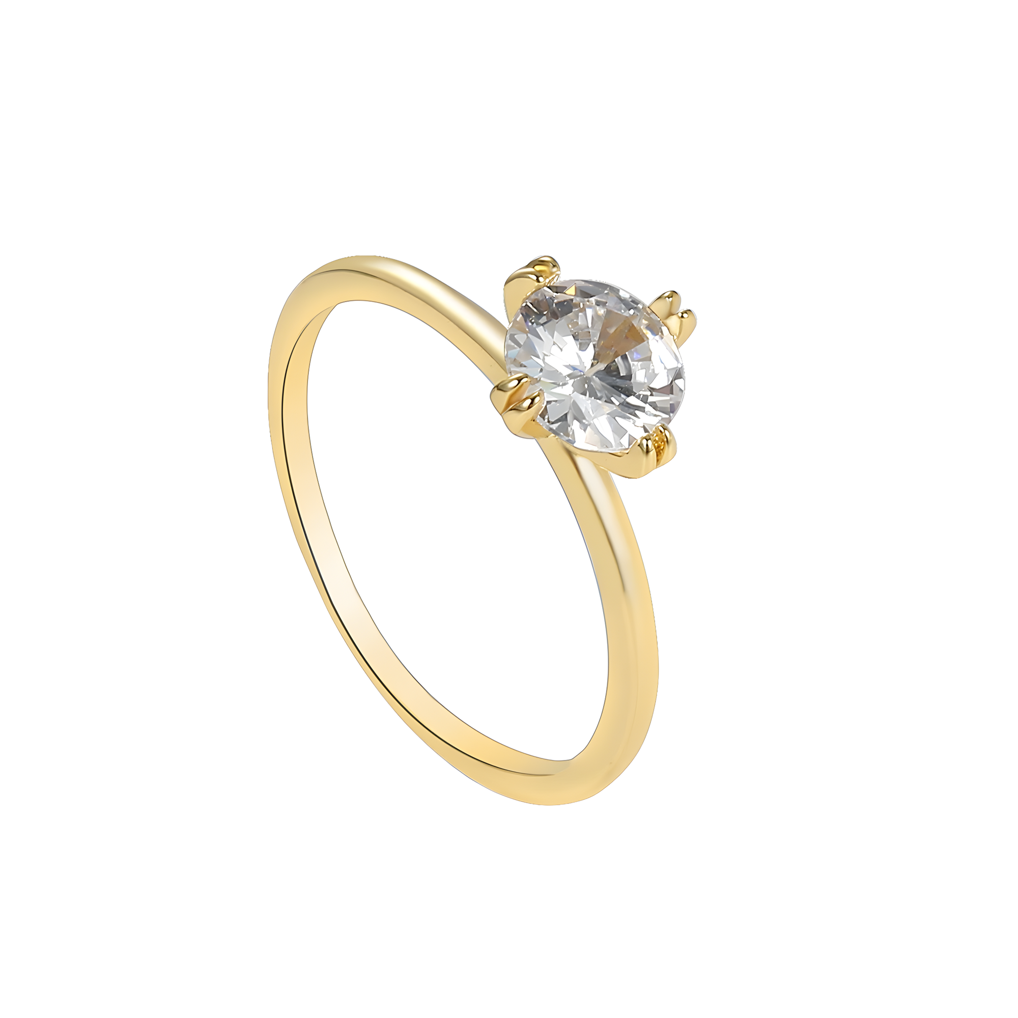 Minimalist Gold Solitaire Engagement Ring
