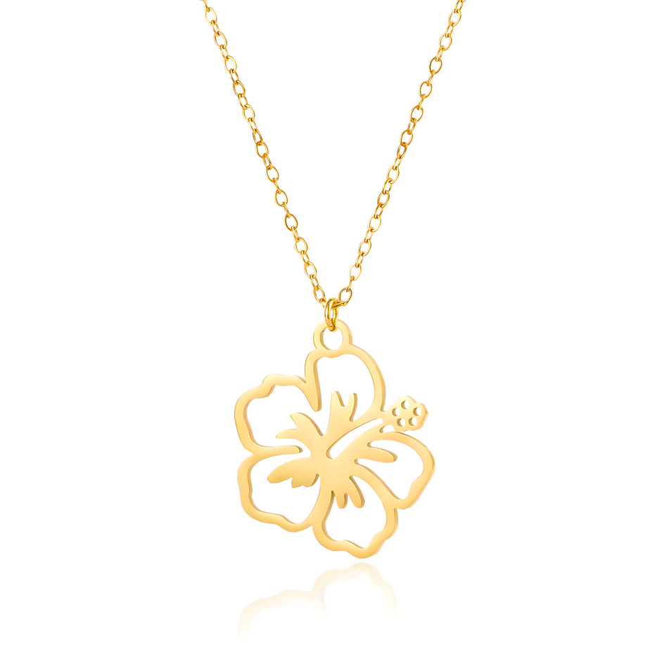 Hibiscus Flower Pendant Necklace