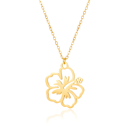 Hibiscus Flower Pendant Necklace