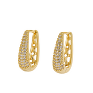 Elegant Full Diamond Copper Earrings