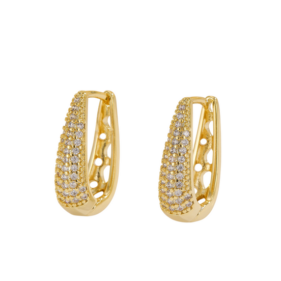 Elegant Full Diamond Copper Earrings