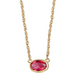Gold Plated Ruby Red Pendant Necklace