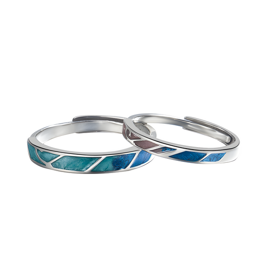 Sterling Silver Matching Couple Rings Set