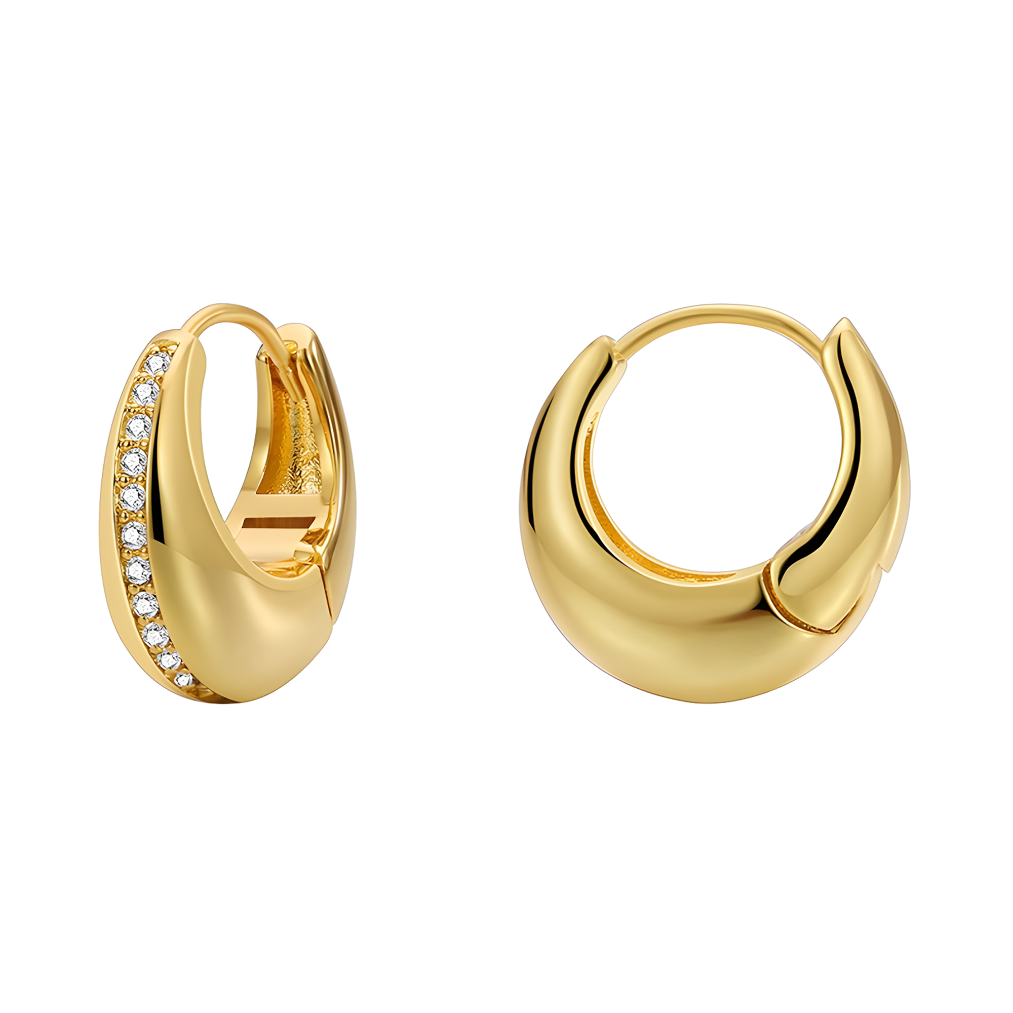 Gold Huggie Hoop Earrings