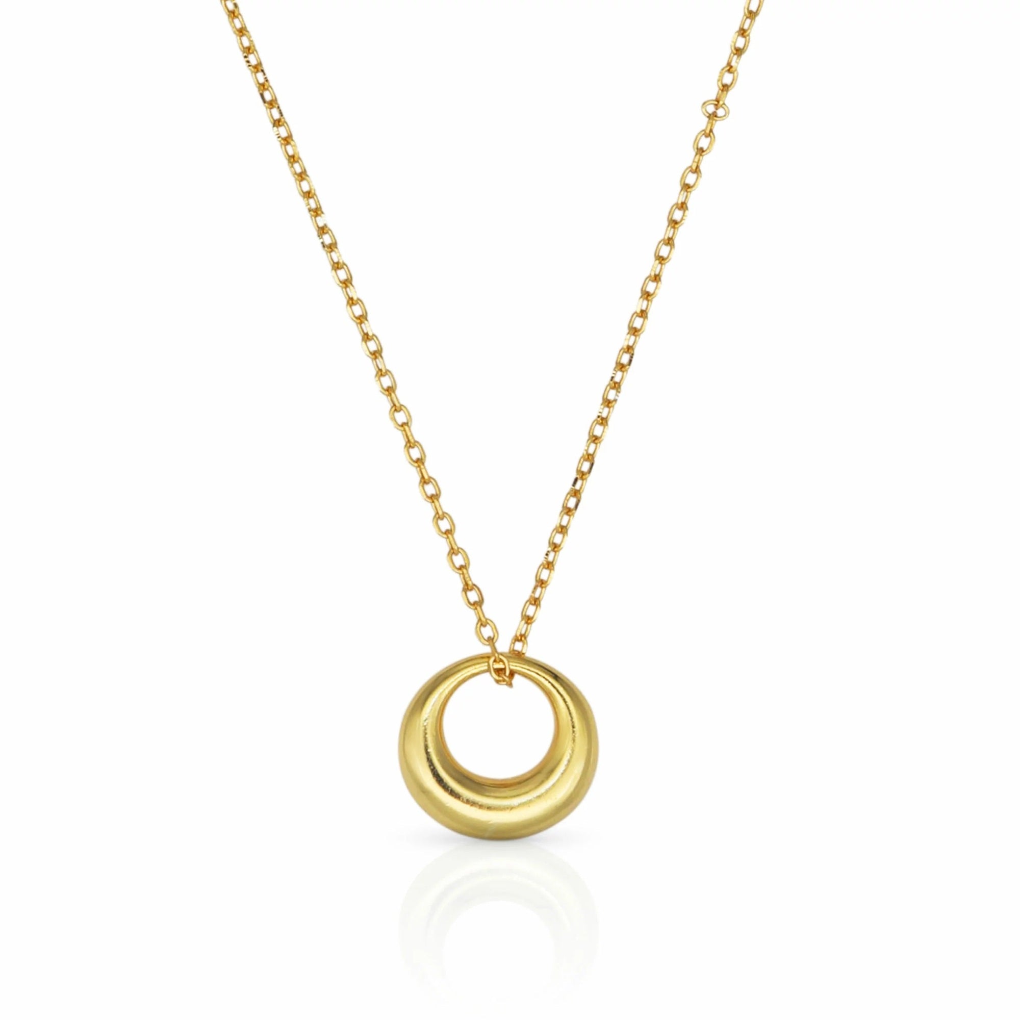 Gold Donut Pendant Necklace
